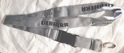 Schlüsselanhänger Liebherr EST. 1949 neu 58 cm Gesamt-Länge mit Karabiner alt