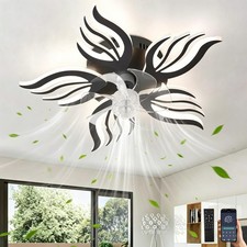 Lustre Ventilateur De Plafond Avec Télécommande APP,LED Dimmable Lampe