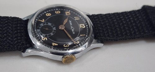 Raro orologio uomo vintage anni 40 JAEGER LeCOULTRE 463 WWII quadrante nero militare - Foto 8 di 24