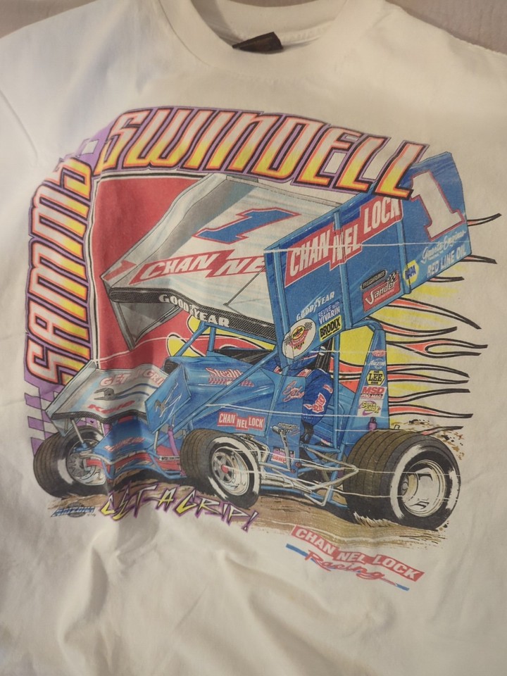 Vintage Sammy Swindell T-Shirt Mens XXL White Sprint Car Racing ...
