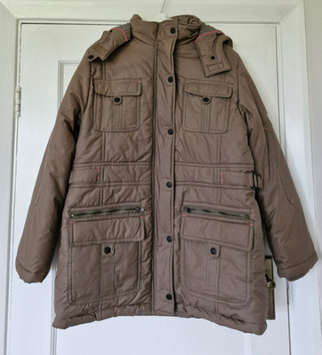 Mädchen wattierter warmer Wintermantel mit Kapuze 152 cm Schuluniform