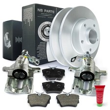2x Bremssattel Bremsscheiben Bremsbeläge hinten für Nissan Opel Vivaro Renault