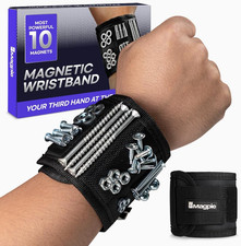 Magnetic Wristband - 10 Extremely Powerful Magnets for Holding Screws, Nails and