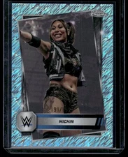 2025 Topps Chrome WWE #168 Michin Aqua Shimmer Refractor #/199