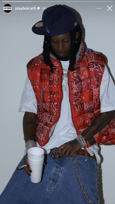 Kapital Red Bandana Nylon Keel Weaving Vest Size 4 Playboi Carti
