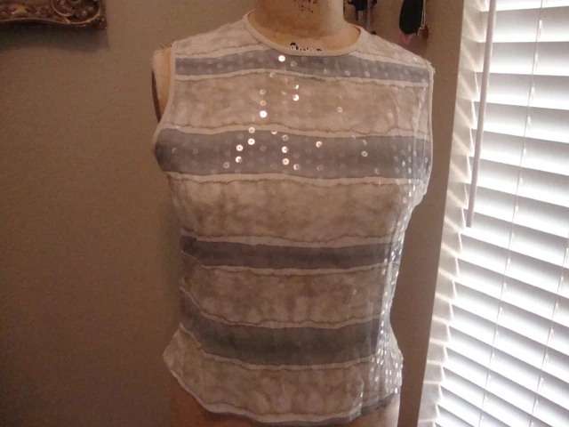 Giorgio Armani Le Collezioni бежевый и серый блестками чистый подкладка верхний изящный 38 - Изображение 2 из 4