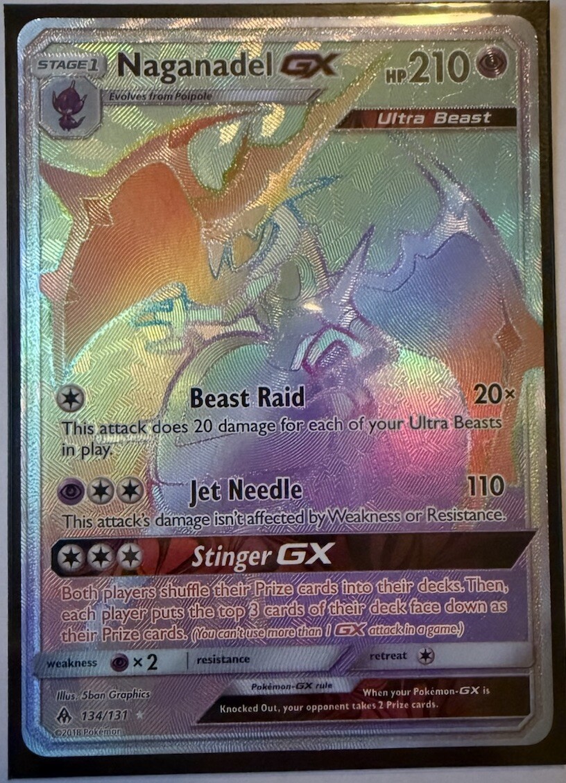 Naganadel GX Secret Rare 134/131 From Sun & Moon Forbidden Light Pack Fresh Mint