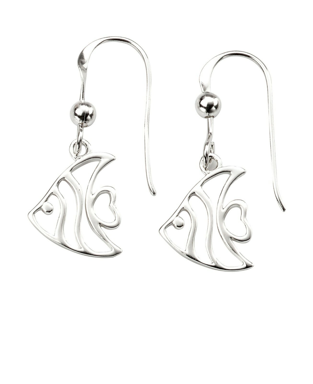 925 Sterling Silver Angelfish Drop/Dangle Earrings