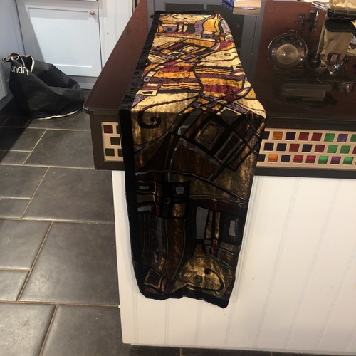 Besarani Collection Schal Buntglasoptik Seide + Viskose Quaste 156 x 32 cm