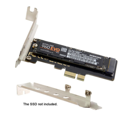 Low Profile PCI-E 3.0x4 Lane to M.2 NGFF M-Key SSD Nvme AHCI PCI Express Adapter - Picture 4 of 7