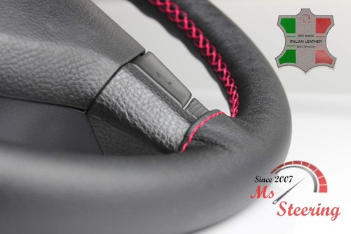 FOR AUSTIN MINI GT 13.5'' - BLACK LEATHER STEERING WHEEL COVER, PINK STIT - Picture 2 of 5