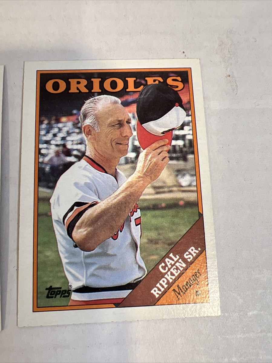 Two 1988 Topps Cal Ripken Sr Double Copyright Error Baseball Card