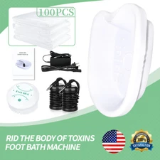 Ionic Detox Spa Cleanse Foot Bath Tub Machine 100 Liners &  Basin FDA APPROVED