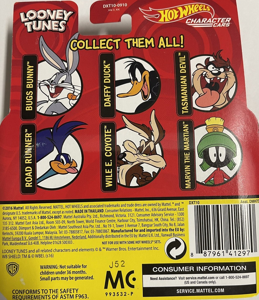 Hot Wheels Looney Tunes Character Car Bugs Bunny 1:64 Die Cast 1/6