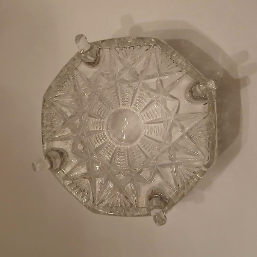 Frutero Art Deco vintage de cristal bohemio de 4 patas - Imagen 4 de 5