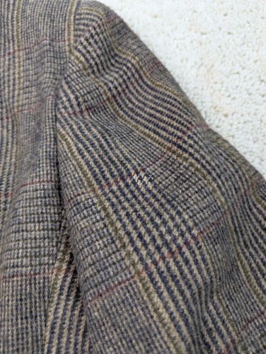 Bill Blass Sport Coat Mens 42R Brown Plaid Wool Camelhair Vintage Blazer Jacket - Picture 16 of 22