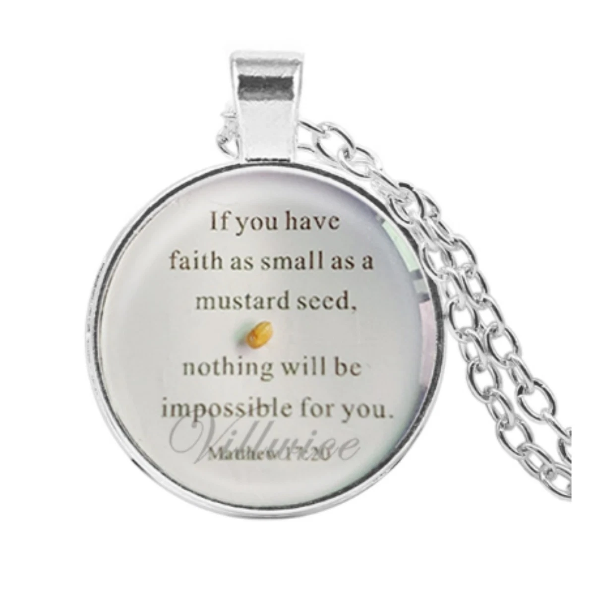 Mustard seed necklace with scripture deals