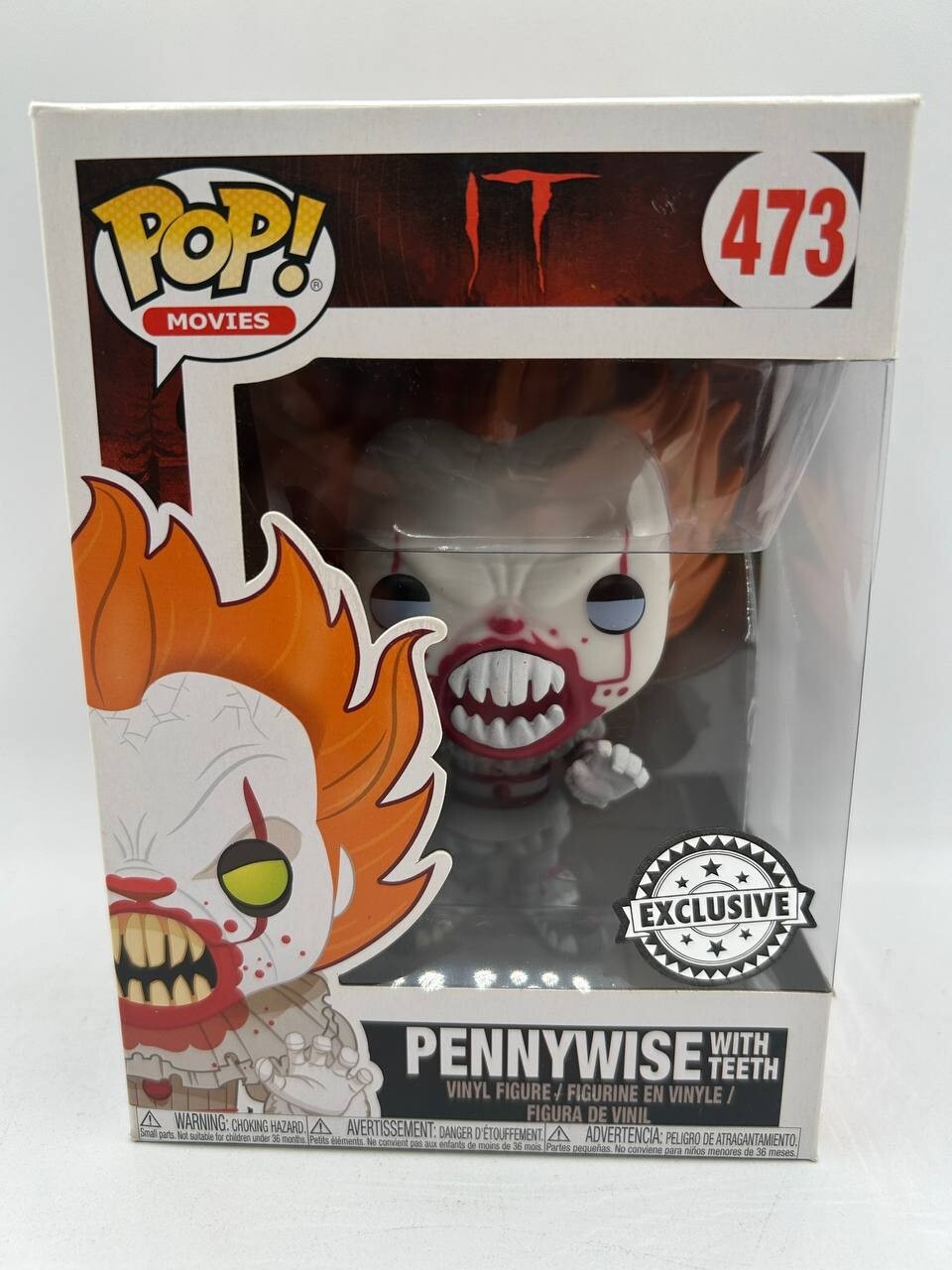 Funko Pop! It Pennywise 473 Exclusive Vinyl Figure W/ Protector - P67