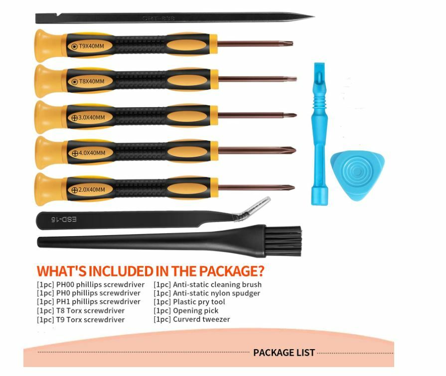Cleaning Repair Tool Kit for PS4 PS5-10 in 1 TR8 TR9 T8 T9 Torx