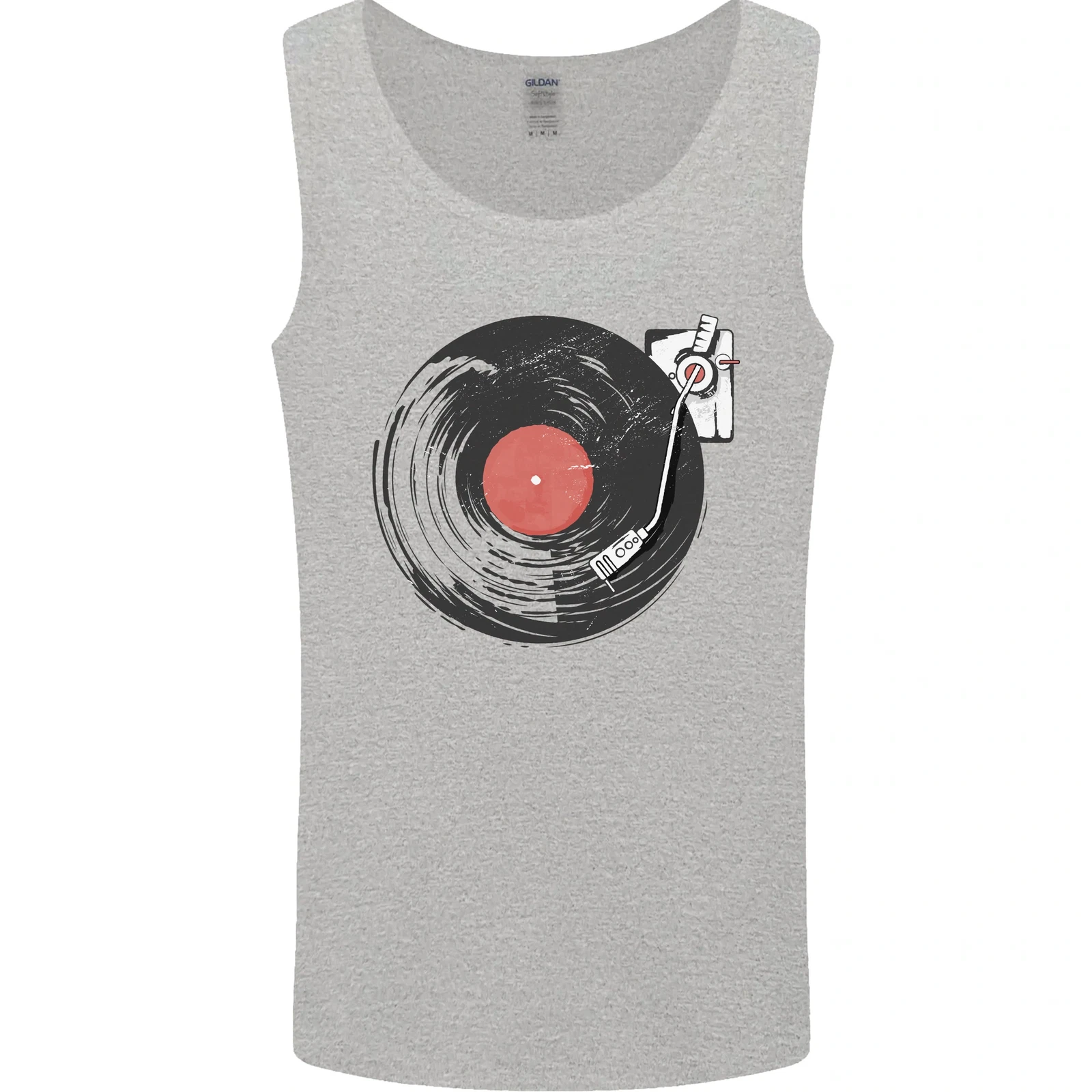 Distressed Vinyl Turntable DJ Men's Tank Top
