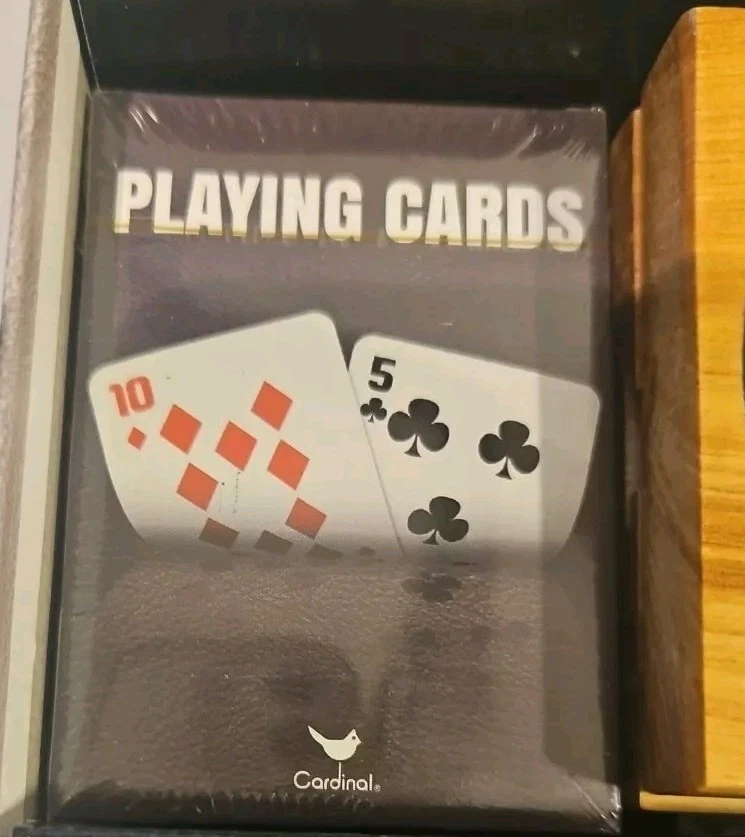 Solid Wood Cribbage Folding game board With Cards Opens To 14.7". New Open Box  - Image 4 of 4