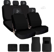 For Hyundai Live Laugh Love Seat Covers with Embroidered Headrest Covers Black