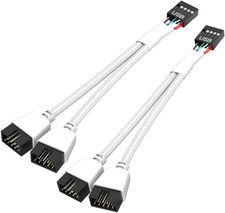2 Pack Motherboard 9 Pin USB 2.0 to Dual 9 Pin Extension Splitter, Motherboard U