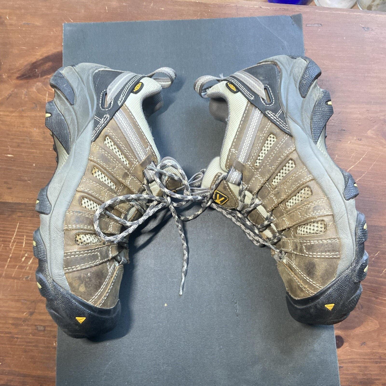 KEEN Scarpe da lavoro da trekking da trekking da donna appassionata 8 5 m selce punta bassa in acciaio marrone pelle