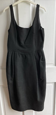 Handmade SILK N SANDERSON Black Sleeveless Dress POCKETS Sz 10-12? Fully Lined