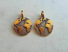 Gold TierraCast World Charms (2) - BMTC94-2408-26  Jewelry Finding