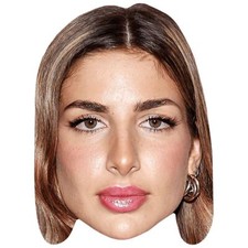 Pati Valpati Brown Hair Celebrity Mask, Flat Card Face, Fancy Dress Mask