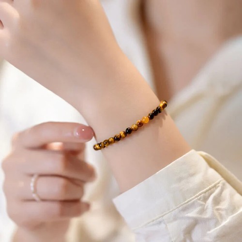 Buddha Stones Natural Tiger Eye Stone Courage Protection Healing Women Bracelet - Picture 6 of 8