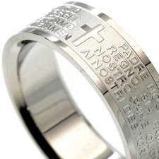 ARGENTATO AMEN NOSTRO PADRE ARGENTO ANELLO ITALIANO ANELLI PREGHIERA ph