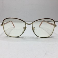 Vintage 1980s Womens Fairfield 140 Bifocal Glasses 56015 Gold Coral Blue Case