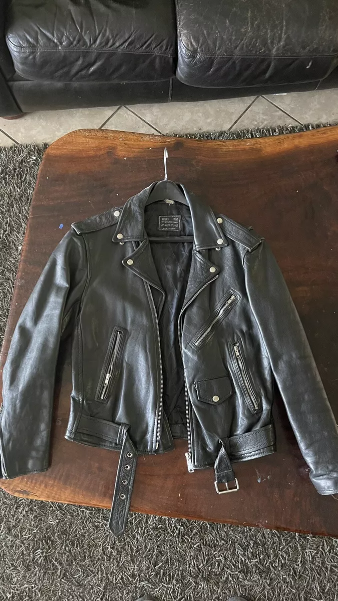 leather jacket men medium used