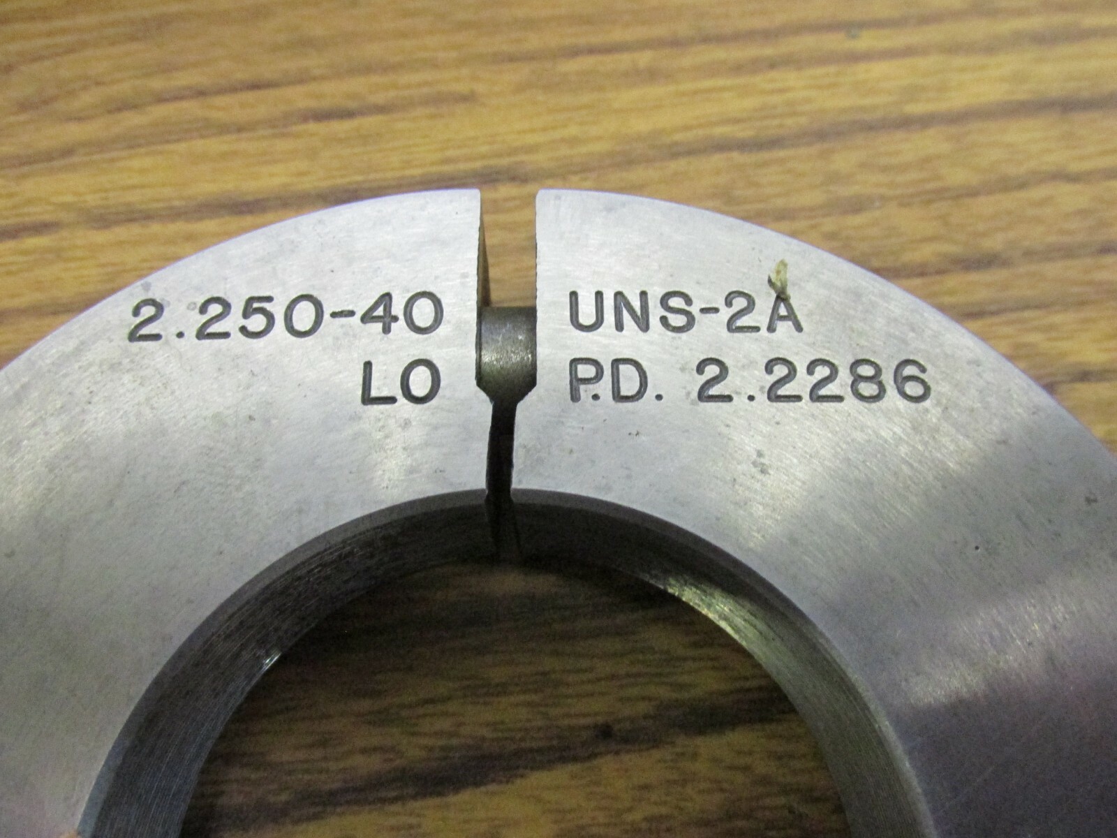 Go and No Go Thread Ring Gage Set 2.250"-49 UNS-2A
