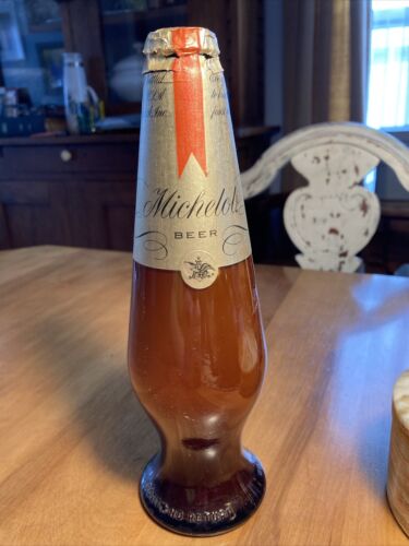 Bouteille de bière vintage Michelob 12 onces forme de lampe à lave Anheuser-Busch vide avec étiquette - Photo 1 sur 17