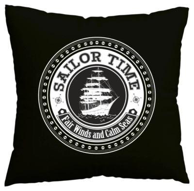 Kissenbezug SAILOR TIME FAIR WINDS AND CALM SEAS ANKER SKULL PIRA Schwarz 602274