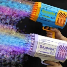 Bubble Gun Rocket 69 Holes Soap Bubbles Machine Gun FREE AA Eveready Battery 