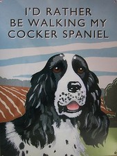 Walking Cocker Spaniel. Metal Sign