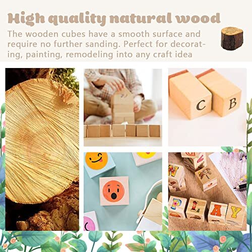 Creative Wood Craft Large Wooden Cubes Basswood Wood Carving Blocks 1cm-8cm - Afbeelding 3 van 7