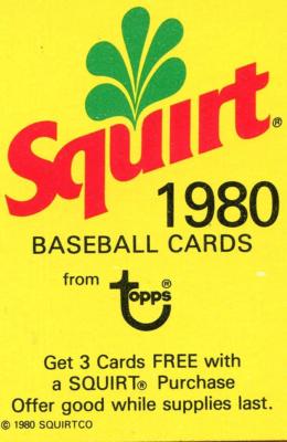 1980 Topps Baseball Squirt Promo Card