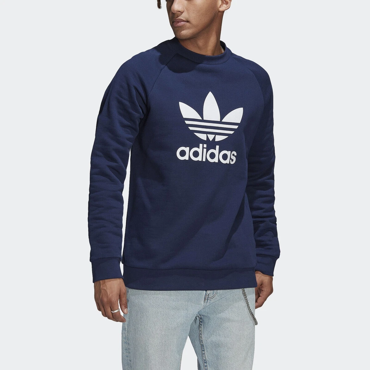 adidas Originals Adicolor Classics Trefoil Crew-neck Sweatshirt Men\'s Navy  XL | eBay