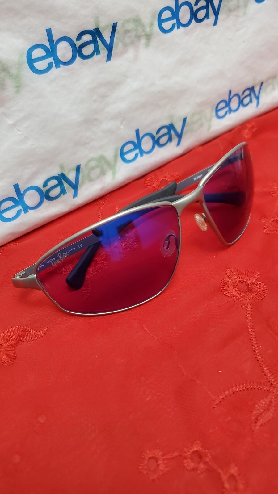 ✅️⭐️ B&L Ray-Ban RB8001 B0001 Gunmetal Sport Violet CALLAWAY 130 Wrap Sunglasses image 2