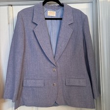 Vintage Pendleton Women's Pure Virgin Wool Blazer Periwinkle Lined Size 12