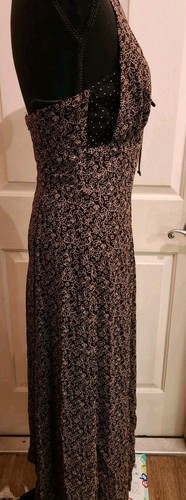 Maxi Vestido Halter Slinky Vintage Años 70 Talla Pequeña - MUY RARO - Sexy y Hermoso - Imagen 3 de 10