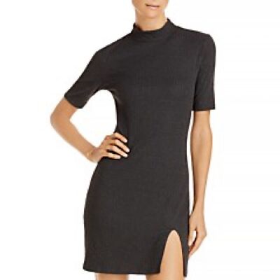 dark gray bodycon dress AQUA Ribbed mini size Large L Slit Mock Neck Color:Ice Lilac 55” Shoulder to Hem long sleeve knit dress Tvilum, Portland 3-Piece Bedroom