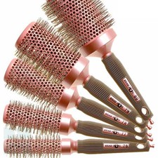 Head Jog Round Barrel Ceramic Ionic Radial Hair Brushes Pink VARIOUS SIZES