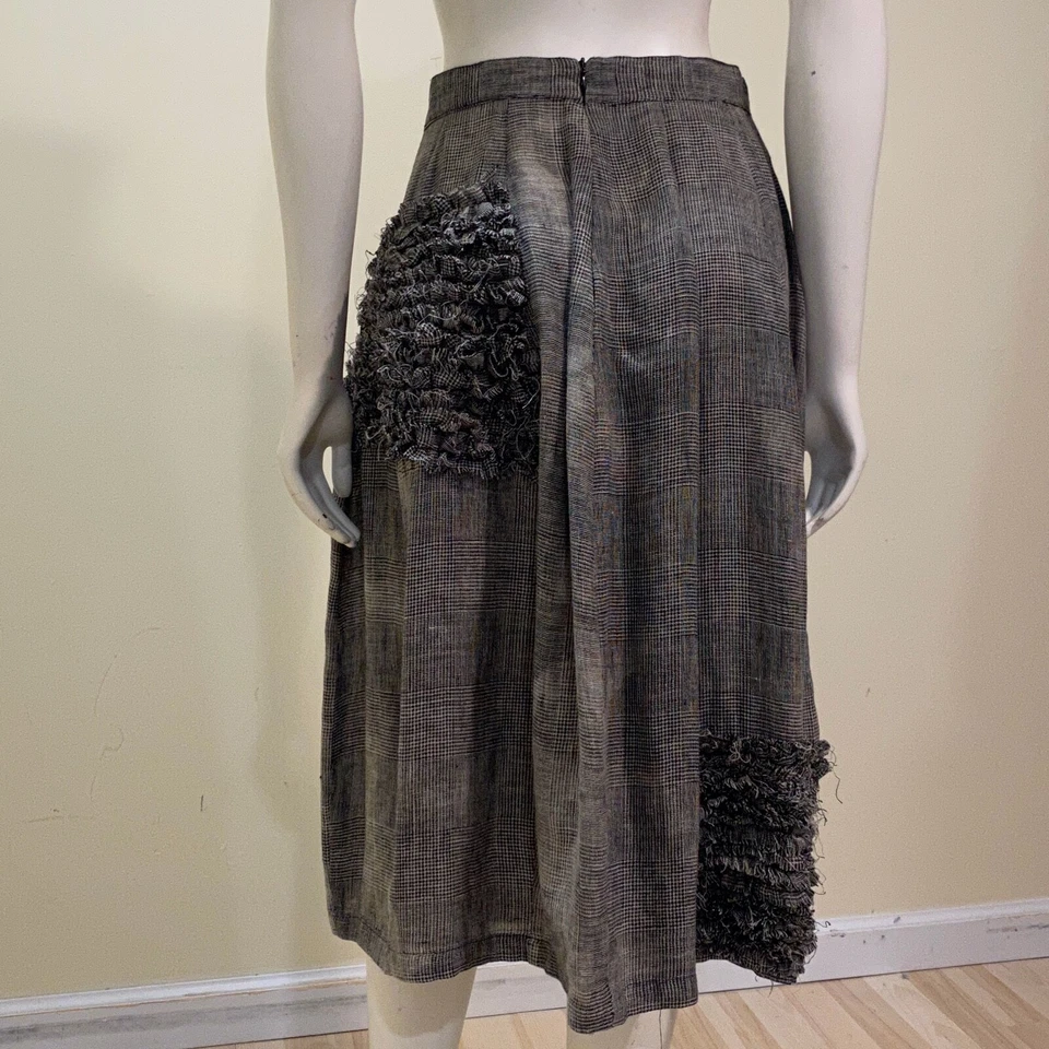 Falda para mujer Ivan Grundahl talla 36 negra de lino lavado grunge deshilachada Lagenlook Foto 3 de 4