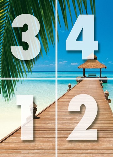 Large WALL MURAL 72''x100'' Paradise Island Beach Topical Sun Palm Clear Water - Picture 4 of 4